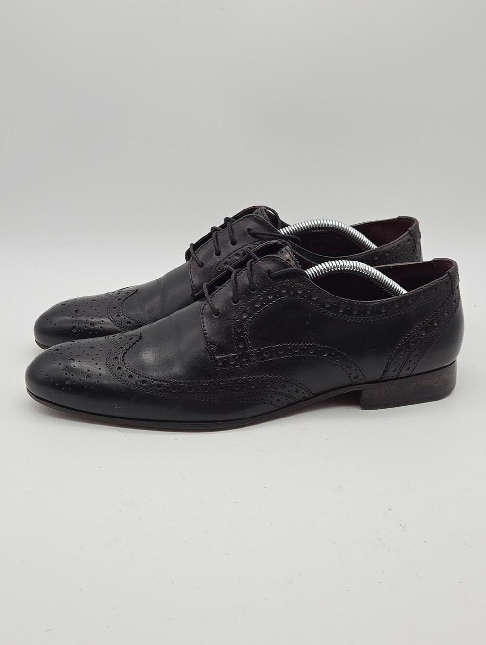 Ted Baker Gryene Black Leather Wing-Tip Oxford Brogues Shoes Men's 10.5
